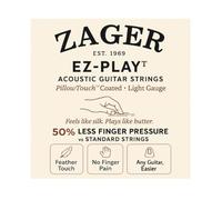 Zager Easy Play Pillow Touch Coated Guitar Strings - Acoustic Guitar Strings - 80/20 Bronze - For 6 String Guitar - Deep Bright Projecting Tone - Custom Light 11-50 - Pack of 1