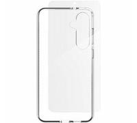 ZAGG Luxe & Glass 360 Graphene-Reinforced Case with Tempered Glass Screen Protector for Samsung Galaxy S25 [6.2-Inch], Wireless Charger Compatible, Shockproof Phone Back Cover (Transparent)