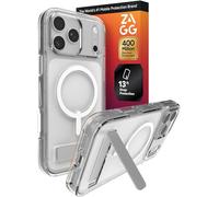 ZAGG Crystal Palace Case with Kickstand for iPhone 17 Pro Max - Clear, Drop Protection (13ft/4m), MagSafe Charging Compatible, ClearGuard Anti-Yellowing Technology, Scratch Resistant Phone Case