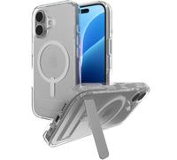 ZAGG Crystal Palace Snap KS Graphene-Reinforced Case with Built-In Kickstand for iPhone 16 [6.1-Inch], MagSafe Compatible, Anti-Yellowing, Shockproof Phone Back Cover (Transparent)