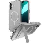 ZAGG Crystal Palace Snap KS Graphene-Reinforced Case with Built-In Kickstand for iPhone 16 Plus [6.7-Inch], MagSafe Compatible, Anti-Yellowing, Shockproof Phone Back Cover (Transparent)