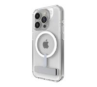 ZAGG Crystal Palace Snap KS Graphene-Reinforced Case with Kickstand for iPhone 15 Pro [6.1-Inch], MagSafe Compatible, Anti-Yellowing, Shockproof Phone Back Cover (Transparent)