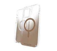 ZAGG Gear 4 Milan Snap Case D30 Protective Case for iPhone 13 Pro Max, 5G, Slim, Shockproof, Wireless Charging, (Clear/Gold)