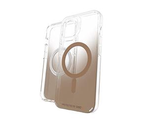 ZAGG Gear 4 Milan Snap D30 Protective Case for iPhone 13, 5G, Slim, Shockproof, Wireless Charging, (Clear/Gold)