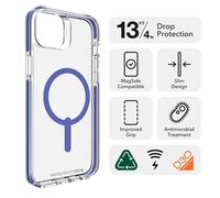 ZAGG Gear4 Santa Cruz Snap D30 Protective Case Compatible with iPhone 14 Max, Slim, Shockproof, Wireless Charging, MagSafe Compatible, (Periwinkle)