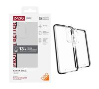 ZAGG Gear4 Santa Cruz D30 Protective Case for Samsung Galaxy S23, 6.1in, Slim, Improved Grip, Advanced Clarity, Wireless Charging, Shockproof, (Black)