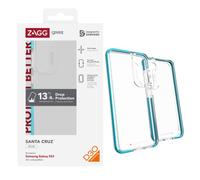 ZAGG Gear4 Santa Cruz D30 Protective Case for Samsung Galaxy S23, 6.1in, Slim, Improved Grip, Advanced Clarity, Wireless Charging, Shockproof, (Blue)