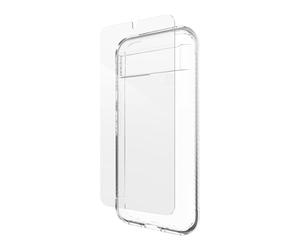 ZAGG InvisibleShield Luxe & Glass 360 Tempered Glass Screen Protector and Phone Case Bundle for Google Pixel 8a [6.1-Inch], Wireless Charger Compatible, Smudge-Resistant, Shockproof (Transparent)