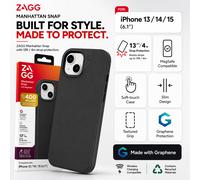 ZAGG (iPhone 13/14/15, 6.1") Manhattan Snap, Premium Silicone Case MagSafe Cover