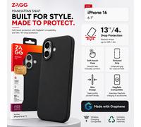 Genuine/Official (iPhone 16) Case ZAGG Manhattan Snap MagSafe Shockproof Cover