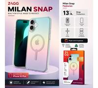 Genuine/Official ZAGG (iPhone 16 Plus) Case, Milan Snap Shockproof MagSafe Cover