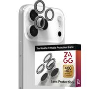 ZAGG iPhone Camera Lens Protector for iPhone 17/16/15 Pro and Pro Max Models - Silver Glitter, Camera Ring, Maximum Impact & Scratch Protection, Anti-Reflective Technology, Glass Elite