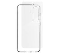 ZAGG Luxe & Glass 360 Graphene-Reinforced Case with Tempered Glass Screen Protector for Samsung Galaxy S25 [6.2-Inch], Wireless Charger Compatible, Shockproof Phone Back Cover (Transparent)