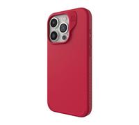 ZAGG Manhattan Snap iPhone 15 Pro Case - Premium Silicone iPhone Case, Durable Graphene Material, Smooth Surface with a Comfortable Ripple Grip, MagSafe Phone Case, Red
