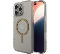 ZAGG Milan Snap Graphene-Reinforced Case for iPhone 16 Pro Max [6.9-Inch], MagSafe Compatible, Anti-Yellowing, Slim Design, Secure Grip, Fashion-Forward, Shockproof Phone Back Cover (Gold Glitter)