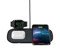 ZAGG mophie 3-in-1 Wireless Charging Pad, 7.5W, Fast Charging, Compatible with iPhones, AirPods, Smartwatch & Qi-Enabled Devices, Black