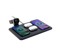 ZAGG mophie 4-in-1 Wireless Charging Mat, Fast Charging. Charge up to 4 devices, USB-A Port, Compatible with iPhones, AirPods, Smartwatch, Qi-Enabled Devices, Black