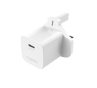 ZAGG mophie Essentials 30W 1-Port USB-C Fast Charger, UK Wall Adapter for Smart Phones & Tablets with USB-C Charging Support - GaN Technology, Ultra-Compact, Fast Charging (White)