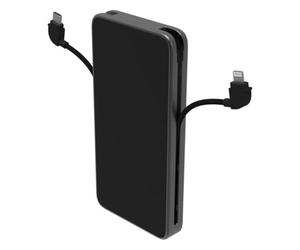 ZAGG mophie Powerstation Plus Power Bank, 10,000mAh Portable Battery with USB-C & Lightning-Cables, Triple Device Fast Charging, for Smart Phones, Tablets & other USB-C and Lightning devices (Black)