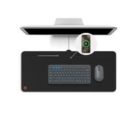 ZAGG Mouse Pad Desk Mat with Wireless Charging for All Devices - 10W Fast Charge, Integrated USB-C, Premium Felt Top, Non-Slip Bottom, Office Organizer, Black