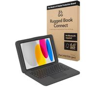 ZAGG Rugged Book Connect iPad 11" (A16) / 10.9" (Gen 10) Case - Keyboard Case for Classroom, 6.6ft Drop Protection, USB-C Direct Connect, Trackpad, Water-Resistant, Detachable Case, Asset Tag Window