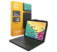 ZAGG Rugged Book Keyboard Case for iPad Air 11 Inch (M3 & M2) and iPad Air 10.9″ (4th/5th Gen) & iPad Pro 11″ (1st-4th Gen) - Backlit, Bluetooth Detachable Keyboard with Drop Protection, Black