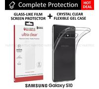 Zagg S10 Film Screen Protector Saver + Clear Case Cover for Samsung Galaxy S10