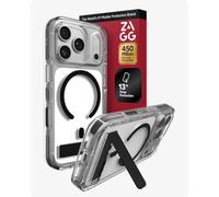ZAGG Santa Cruz Case with Stand for iPhone 18 Pro/ 17 Pro, Black | Crystal Clear, MagSafe-compatible Case with Kickstand