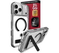 ZAGG Santa Cruz Case with Stand for iPhone 18 Pro Max/ 17 Pro Max, Black | Crystal Clear, MagSafe-compatible Case with Kickstand
