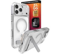 ZAGG Santa Cruz Snap Case with Kickstand for iPhone 17 Pro Max - Silver, Drop Protection (13ft/4m), MagSafe Charging Compatible, ClearGuard Anti-Yellowing Technology, Scratch Resistant Phone Case