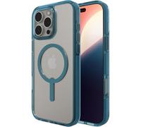 ZAGG Santa Cruz Snap Graphene-Reinforced Case for iPhone 16 Pro Max [6.9-Inch], MagSafe Compatible, Anti-Yellowing, Scratch-Resistant, Slim Design, Shockproof Phone Back Cover (Retro Blue)