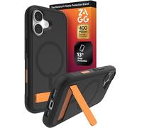 ZAGG Sedona Snap Case with Kickstand for iPhone 17 - Flood Black, Drop Protection (13ft/4m), Multi-Layer Protection, with Camera Button, MagSafe Phone Case with Impact-Absorbing Bumpers