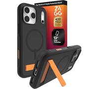 ZAGG Sedona Snap Case with Kickstand for iPhone 17 Pro Max - Flood Black, Drop Protection (13ft/4m), Multi-Layer Protection, with Camera Button, MagSafe Phone Case with Impact-Absorbing Bumpers
