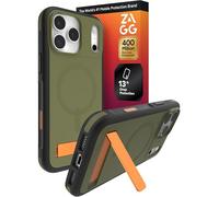 ZAGG Sedona Snap Case with Kickstand for iPhone 17 Pro Max - Green Seaweed, Drop Protection (13ft), Multi Layer Protection with Camera Button, MagSafe Phone Case with Shock Absorbing Bumpers