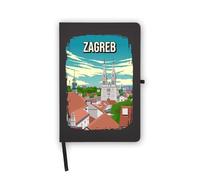Zagreb Croatia Travel Souvenir Notebook, Blank Pages, Faux Leather Cover, Planner, Journal, Workbook