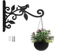 Zaguvox 1 Pack Wall Mounted Hanging Basket Brackets Outdoor Indoor Support Up to 35 lbs, Large Cast Iron Hanging Basket Hook for Garden Plants,Lantern,Light,Bird Feeder,Wind Chimes