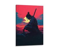 ZAHAABWS Samurai Warrior Sunset Art Poster Poster Decorative Painting Canvas Wall Posters And Art Picture Print Modern Family Bedroom Decor Posters 08x12inch(20x30cm)