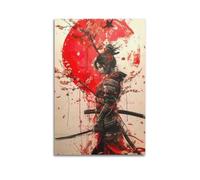 ZAHAABWS Samurai Woman Red Moon Art Poster Poster Decorative Painting Canvas Wall Posters And Art Picture Print Modern Family Bedroom Decor Posters 12x18inch(30x45cm)