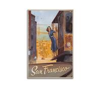 ZAHAABWS San Francisco Retro Poster Poster Decorative Painting Canvas Wall Posters And Art Picture Print Modern Family Bedroom Decor Posters 12x18inch(30x45cm)