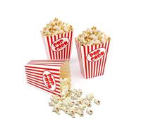 Zahaat 100 Mini Popcorn Boxes 5.5 Inches Tall Red and White Popcorn Bags Mini Pop Corn Buckets and Container for Movie Theater, Home, Carnival Party, Decorations
