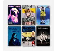 Zahantu A Set Of 6 Billie Poster Eilish Music Album Retro Vintage Cover Wall Art Canvas Posters Room Decorative Aesthetic Print Decor 08x12inch(20x30cm) Style-3