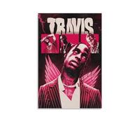 Zahantu Travis Poster Scott Music Rapper Vintage Collage Music Posters for Room Aesthetic Canvas Wall Art Bedroom Decor12x18inch(30x45cm)