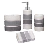 Zahari Home 4pc Modern Line Modern Bathroom Accessories Set Modern Soa