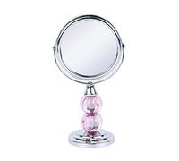 Zahari Home Aroma Magnifying Makeup Mirror with Stand, Double Sided 1X/3X Magnification, 360 Degree Swirl, 6.30 inch Pink