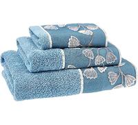 Zahari Home Capri Bathroom Towel Set - 3 Piece Towel Set Including Bath Towel, Hand Towel and Wash Towel - Modern Design, Royal Blue