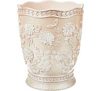 Zahari Home Decorative Trash Can for Bathroom, Office & Bedroom - 2.1 Gallons Stylish & Small Trash Can for Dorms, Desktop & Restroom - Chic Waste Basket for Compact Spaces, Rose Vine