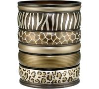 Zahari Home Decorative Trash Can for Bathroom, Office & Bedroom - 2.1 Gallons Stylish & Small Trash Can for Dorms, Desktop & Restroom - Chic Waste Basket for Compact Spaces, Safari Stripes