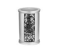 Zahari Home Sinatra Bath Tumbler Toothbrush and Toothpaste Holder Makeup Brushes Organizer, Silver
