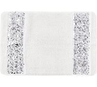 Zahari Home Sinatra Bathroom Rug Classic Bath Rug Stylish Bling Bath Mat, Size 32" x 21", White