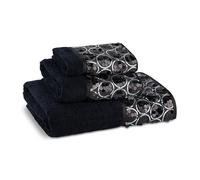 Zahari Home Sinatra Modern Bathroom Towel Set 3-Piece Bath Towel, Hand Towel and Wash Towel, Luxury Contemporary Decor, Black Bath Towel Sets